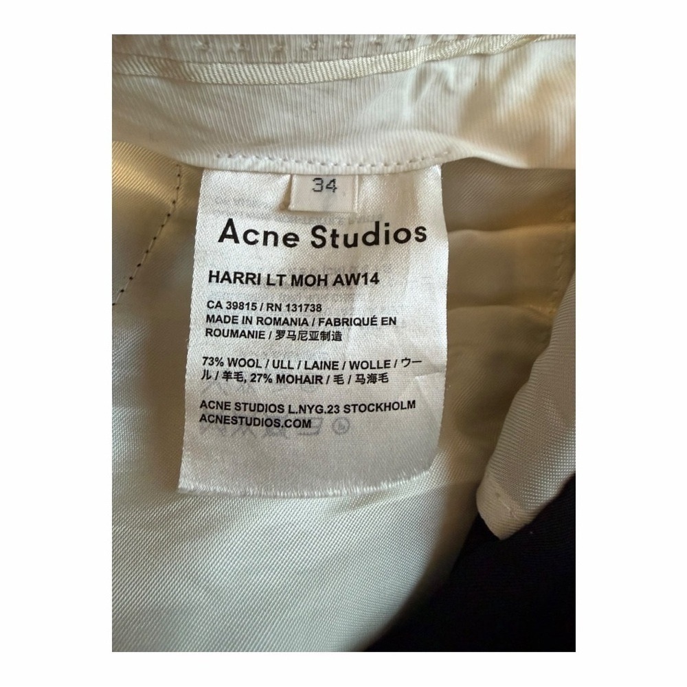 Acne Studios Archival Runway Harri Navy Blue Wool Mohair Trousers Pants Size 34 - Picture 10 of 10